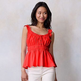 Women's LC Lauren Conrad Shirred Babydoll Tank Top