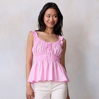 Women's LC Lauren Conrad Shirred Babydoll Tank Top
