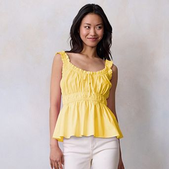 Women's LC Lauren Conrad Shirred Babydoll Tank Top