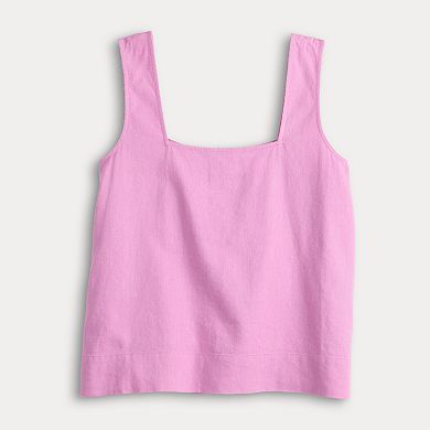 Women’s LC Lauren Conrad Square Neck Button Back Tank Top