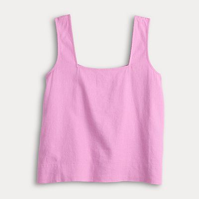 Women's LC Lauren Conrad Square Neck Button Back Tank Top