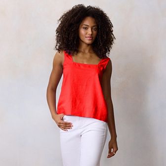 Women’s LC Lauren Conrad Square Neck Button Back Tank Top