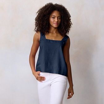 Women’s LC Lauren Conrad Square Neck Button Back Tank Top