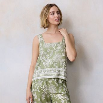 Women’s LC Lauren Conrad Square Neck Button Back Tank Top