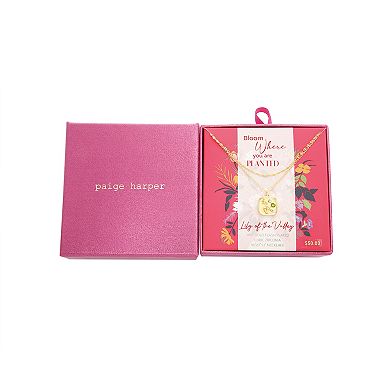 Paige Harper Gold Plated Layered Lily of the Valley Disc Cubic Zirconia Necklace