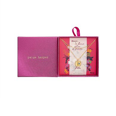 Paige Harper Gold Plated Double-Layered Aster Disc Cubic Zirconia Necklace