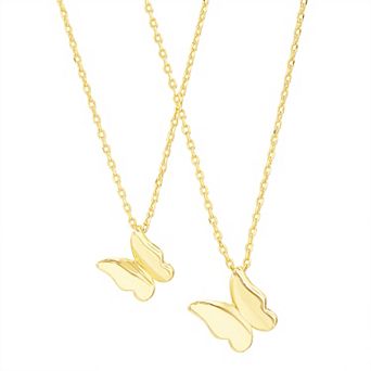 Paige Harper Gold Plated Mommy & Me 2 pc Butterfly Necklace Set