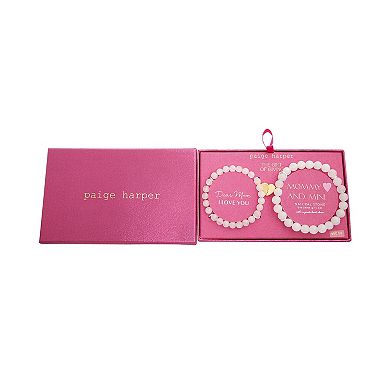 Paige Harper Mommy & Me 2-Piece Quartz Bead Stretch Bracelet Set