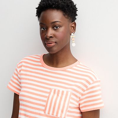 orange striped t shirt dress Women's Tennessee Orange Tennessee Volunteers Sail Away Striped T-Shirt  Dress