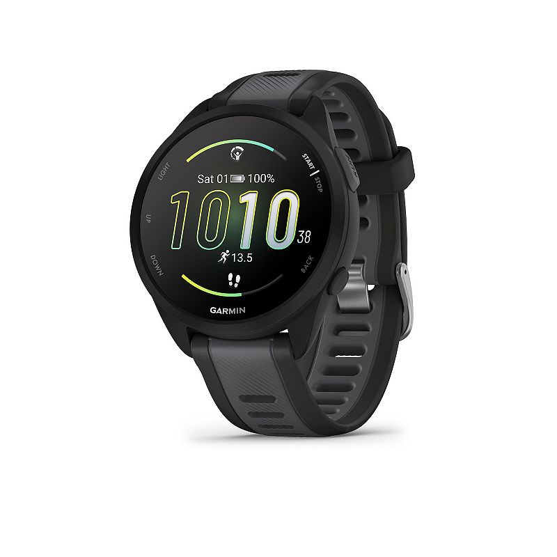 Garmin - Forerunner 165 GPS Smartwatch 43 mm Fiber-Reinforced Polymer - Black/Slate Gray