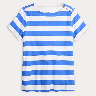 Women's Croft & Barrow® Button Shoulder Tee