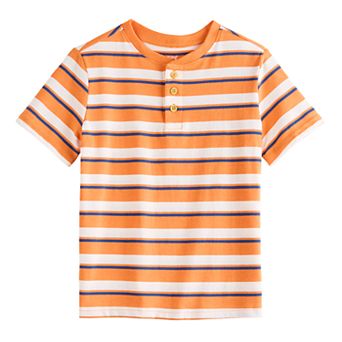 Boys 4-12 Jumping Beans® Short Sleeve Striped Henley Tee