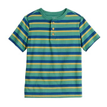 Boys 4-12 Jumping Beans® Short Sleeve Striped Henley Tee