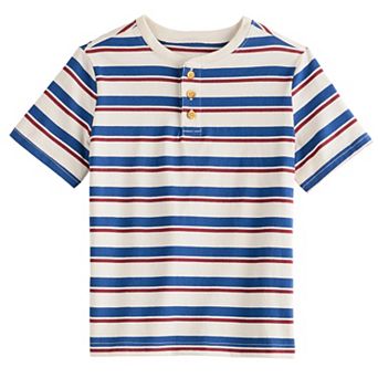 Boys 4-12 Jumping Beans® Short Sleeve Striped Henley Tee