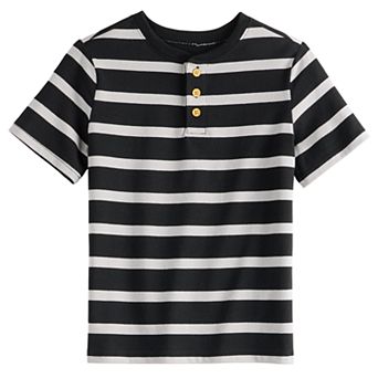 Boys 4-12 Jumping Beans® Short Sleeve Striped Henley Tee