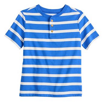 Boys 4-12 Jumping Beans® Short Sleeve Striped Henley Tee