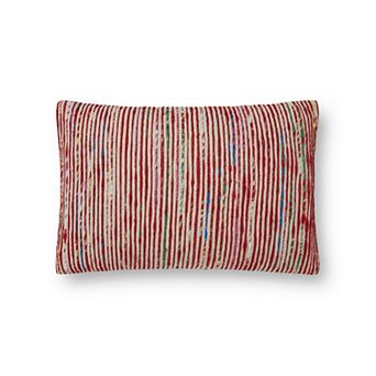 Loloi Faux Chindi Stripe 13" x 21" Throw Pillow