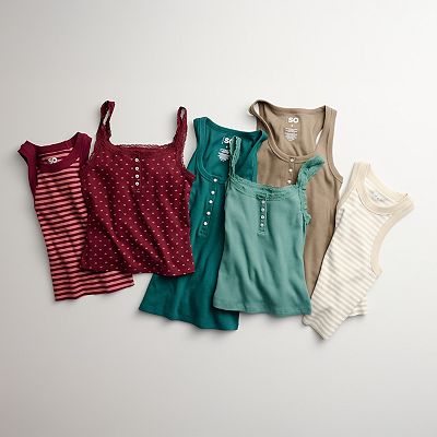 Juniors' SO® Lace Trim Henley Cami