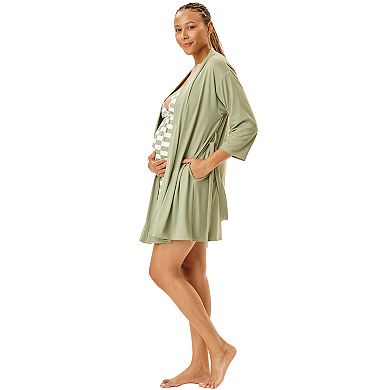 Maternity Motherhood® 3-Piece Wrap-Front Chemise, Robe & Swaddle Set
