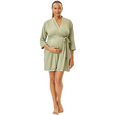 Maternity Motherhood® 3-Piece Wrap-Front Chemise, Robe & Swaddle Set