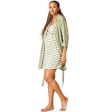 Maternity Motherhood® 3-Piece Wrap-Front Chemise, Robe & Swaddle Set