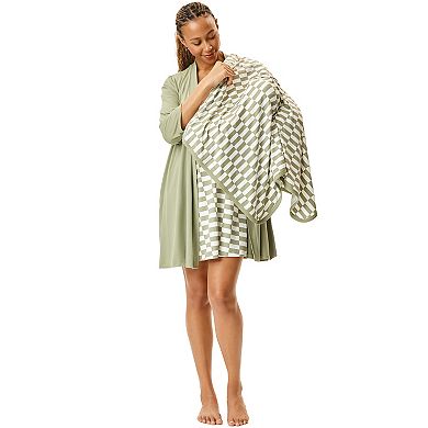 Maternity Motherhood® 3-Piece Wrap-Front Chemise, Robe & Swaddle Set
