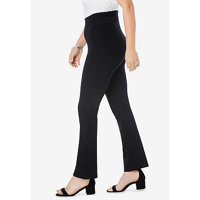 Roaman's Women's Plus Size Petite Essential Stretch Yoga Pant