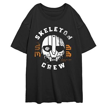 Juniors' Star Wars Skeleton Crew SM-33 Mask Oversized Graphic Tee