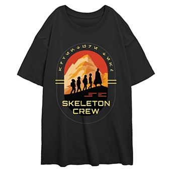 Juniors' Star Wars Skeleton Crew Walking Silhouettes Oversized Graphic Tee