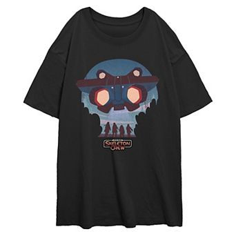 Juniors' Star Wars Skeleton Crew Spaceship Oversized Graphic Tee
