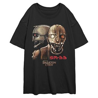 Juniors' Star Wars Skeleton Crew SM-33 Poster Oversized Graphic Tee