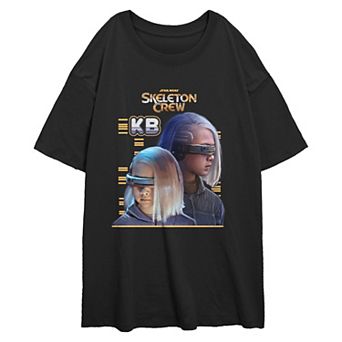 Juniors' Star Wars Skeleton Crew KB Poster Oversized Graphic Tee