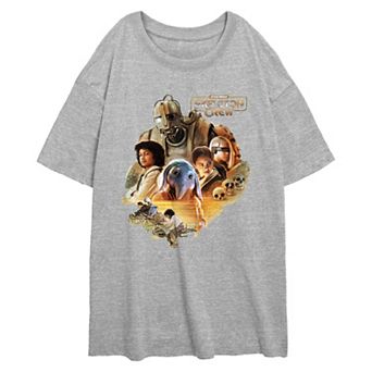 Juniors' Star Wars Skeleton Crew Character Group Poster Oversized Graphic Tee