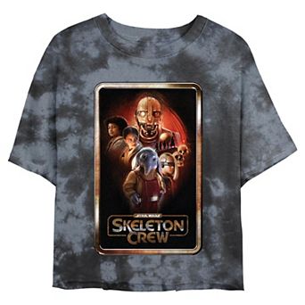 Juniors' Star Wars Skeleton Crew Characters Poster Cropped Graphic Tee