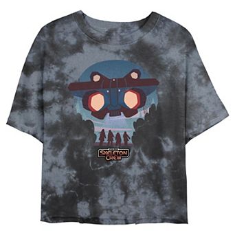 Juniors' Star Wars Skeleton Crew Spaceship Cropped Graphic Tee