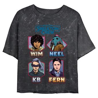 Juniors' Star Wars Skeleton Crew Character Portraits Cropped Graphic Tee