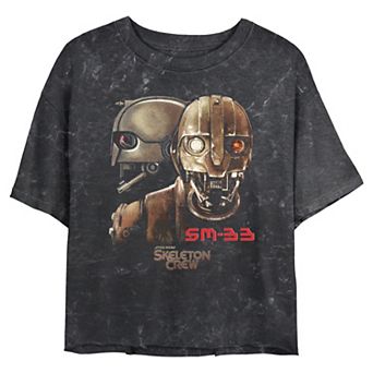 Juniors' Star Wars Skeleton Crew SM-33 Poster Cropped Graphic Tee
