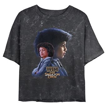 Juniors' Star Wars Skeleton Crew Wim Poster Cropped Graphic Tee