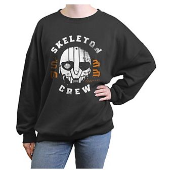 Juniors' Star Wars Skeleton Crew SM-33 Mask Oversized Graphic Pullover