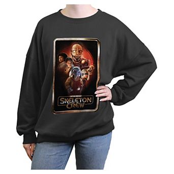 Juniors' Star Wars Skeleton Crew Characters Poster Oversized Graphic Pullover