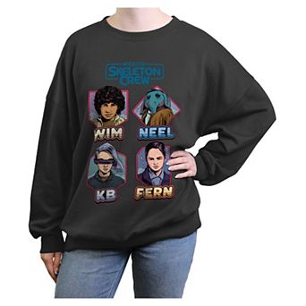 Juniors' Star Wars Skeleton Crew Character Portraits Oversized Graphic Pullover