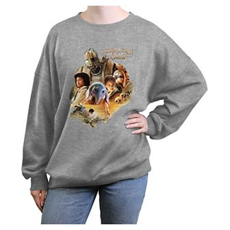 Juniors' Star Wars Skeleton Crew Character Poster Oversized Graphic Pullover