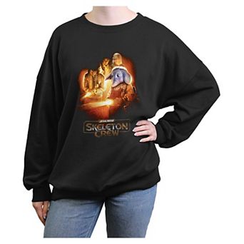Juniors' Star Wars Skeleton Crew Looking In The Dark Oversized Graphic Pullover