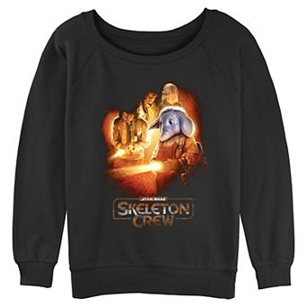 Juniors' Star Wars Skeleton Crew Looking In The Dark Graphic Pullover