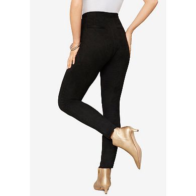 Roaman's Women's Plus Size Faux Suede Legging