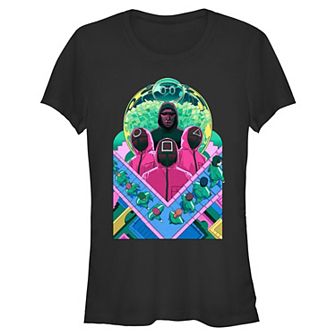 Juniors' Squid Game Watching The Players Fitted Graphic Tee