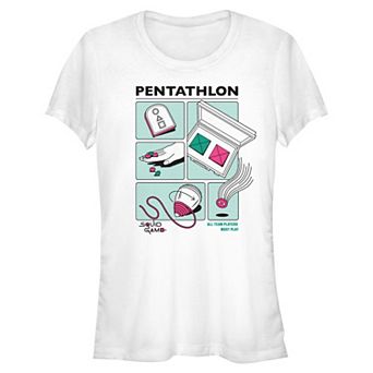 Juniors' Squid Game Pentathlon All Players Must Play Fitted Graphic Tee