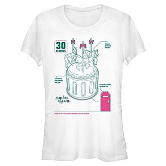 Juniors' Squid Game Carousel Game Description Fitted Graphic Tee