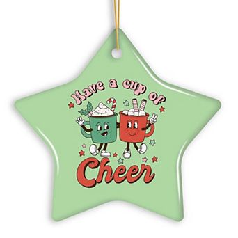 Have a Cup of Cheer Festive Retro Christmas Ornament