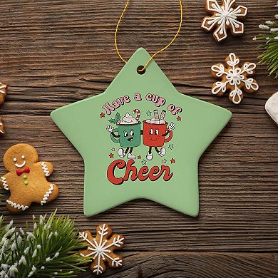 Have a Cup of Cheer Festive Retro Christmas Ornament